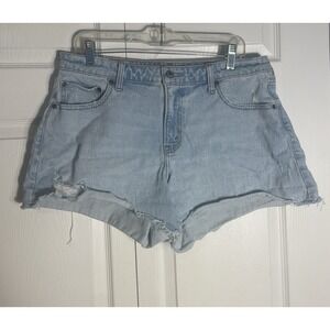 Abercrombie Fitch Love Curve The A Line Short Mid Rise Women 31 Light Blue Denim